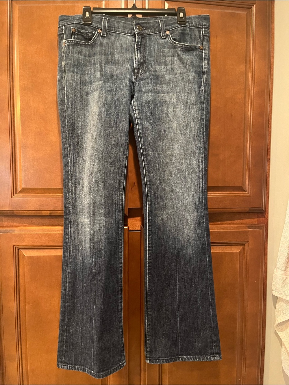 7 For All Mankind Women's Medium Wash Flare Jeans - Blue